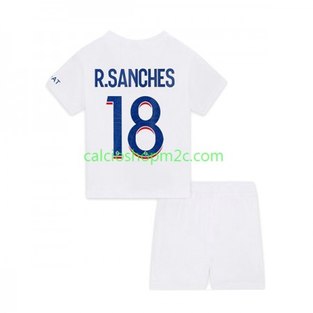 Paris Saint Germain R.Sanches 18 Bambino Maglia Terza 2022/2023 Manica Corta (+ Pantaloncini)